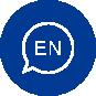 "EN" encased in a speech bubble. english language learning icon