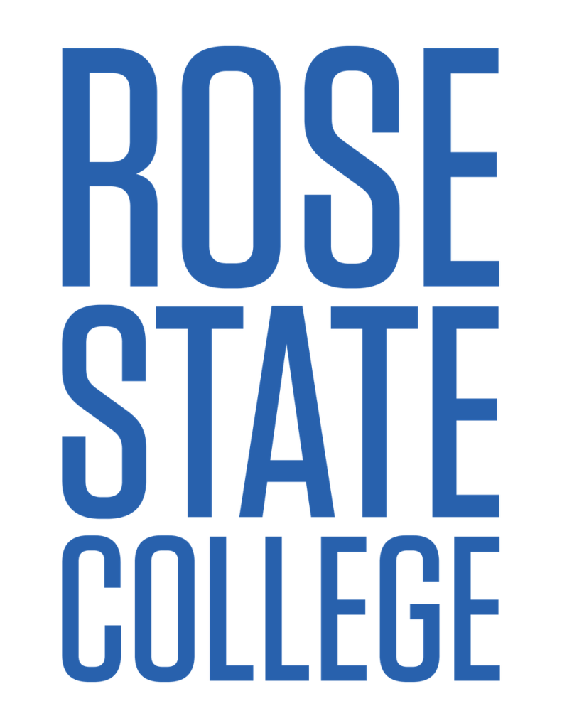 Rose State College Logo in blue text