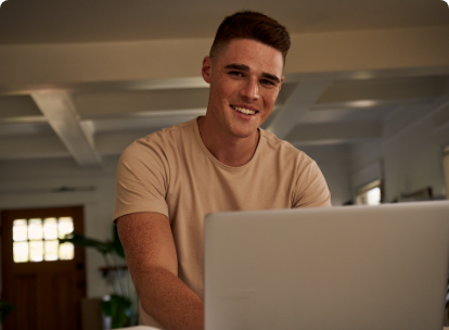 person looking on laptop